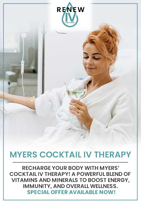Myers Cocktail IV Therapy Recharge Your Body with Myers’ Cocktail IV Therapy! A powerful blend of vitamins and minerals to boost energy, immunity, and overall wellness. Special offer available now! Myers Cocktail IV Therapy
Recharge Your Body with Myers’ Cocktail IV Therapy! A powerful blend of vitamins and minerals to boost energy, immunity, and overall wellness. Special offer available now!